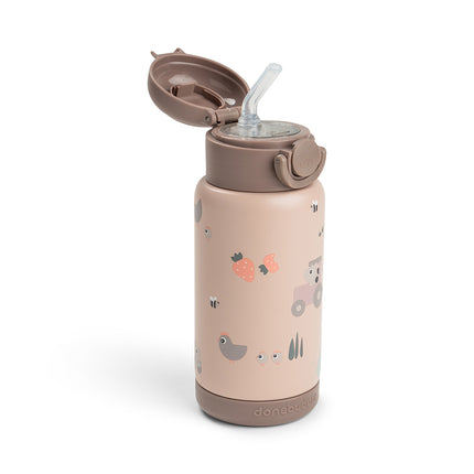 <tc>Done by Deer</tc> Thermos-flaska med sugrör, Tiny Farm Powder, 340 ml