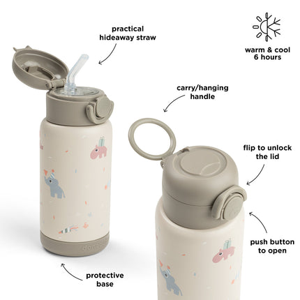 <tc>Done by Deer</tc> Thermos-flaska med sugrör Celebration Sand 340 ml