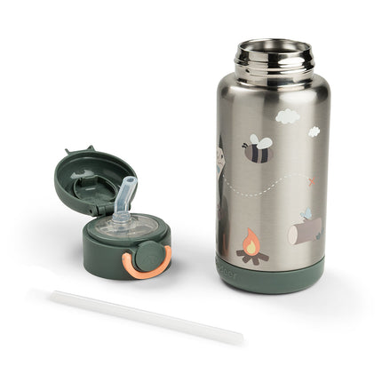 <tc>Done by Deer</tc> Thermos-flaska med sugrör Tiny Trails Green 340 ml