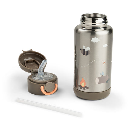 <tc>Done by Deer</tc> Thermos-flaska med sugrör Tiny Trails Sand 340 ml