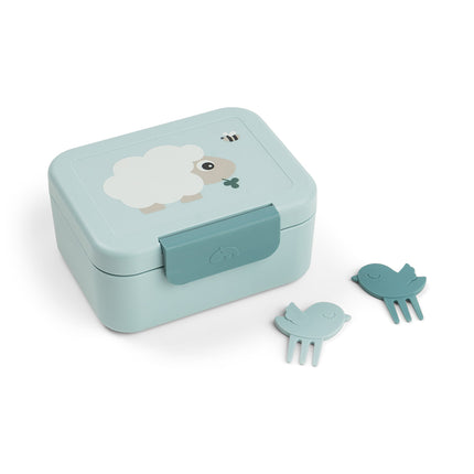 <tc>Done by Deer</tc> Lunchlåda med snackspett – Tiny Farm Blue