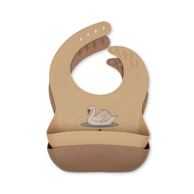 Konges Slojd Slabbetje Swan Siliconen 2St koop je bij Babywinkel