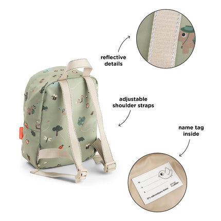 <tc>Done By Deer</tc> Liten ryggsäck Tiny Trails Green 4L