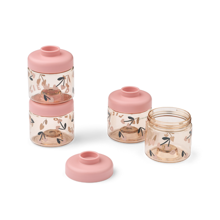 <tc>Liewood</tc> Förvaringsburkar Dominique Tritan Cherry heart/Rosey 100 ml, 4 st