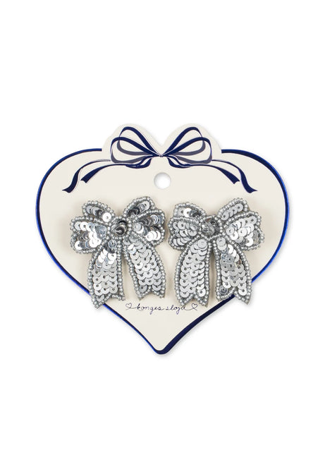 Konges Sløjd Haarspeldje Baby Sequin Bow Silver 2St