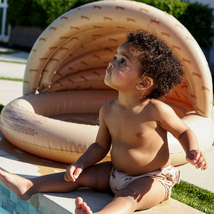 <tc>Swim Essentials</tc> Barnpool – Beige leopardmönster med tak