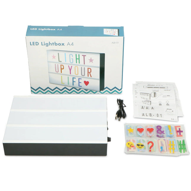 ALB - 01 - LED Lightbox A4, 3 lines, 85 letters and numbers koop je bij Babywinkel