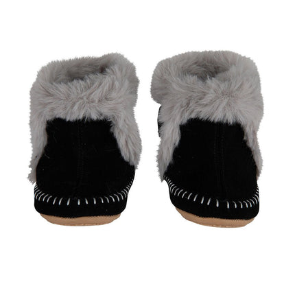 Baby Dutch Baby Schoentjes Hoog Zwart/Grijs koop je bij Babywinkel