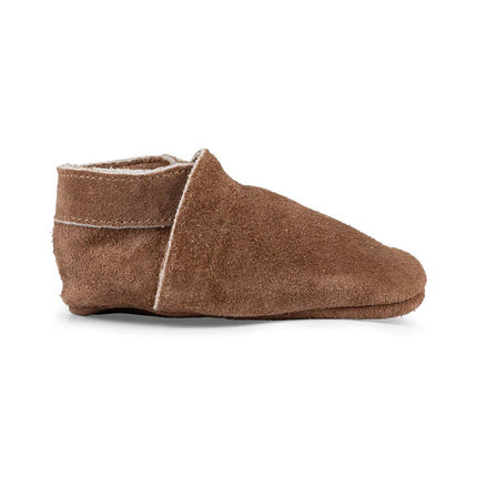 Baby Dutch Babyslofjes Uni Dark Brown Suède koop je bij Babywinkel
