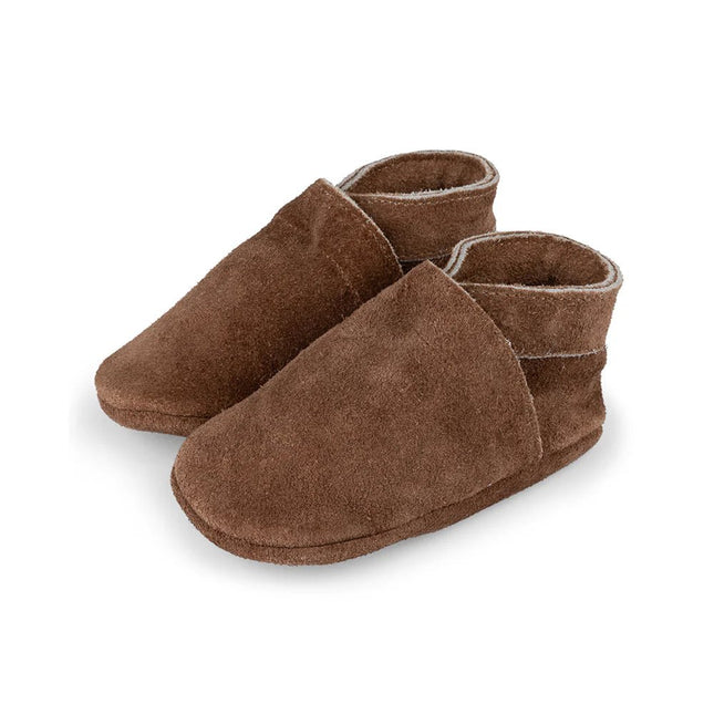 Baby Dutch Babyslofjes Uni Dark Brown Suède koop je bij Babywinkel