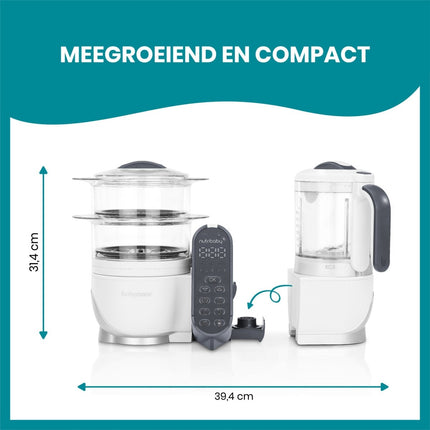Babymoov Keukenmachine Nutribaby (+) Industrial Grey koop je bij Babywinkel