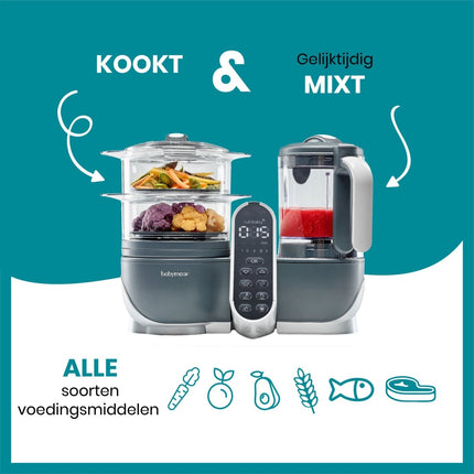 Babymoov Keukenmachine Nutribaby (+) Industrial Grey koop je bij Babywinkel