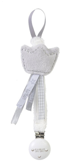 BamBam Speenkoord Crown Grijs 21cm koop je bij Babywinkel