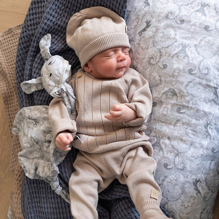 Bamboom Baby Broekje Met Voetjes Knitted Camel koop je bij Babywinkel