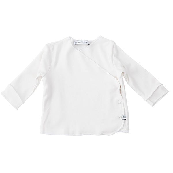 Bamboom Baby Shirt Lange Mouw Overslag 1M Wit koop je bij Babywinkel