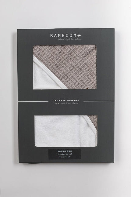 Bamboom Badcape Baby Duo Soft Stone Parel Grijs koop je bij Babywinkel
