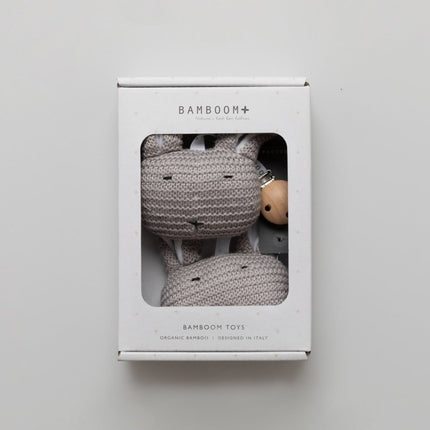 Bamboom Knuffel Met Clip Warm Grijs koop je bij Babywinkel