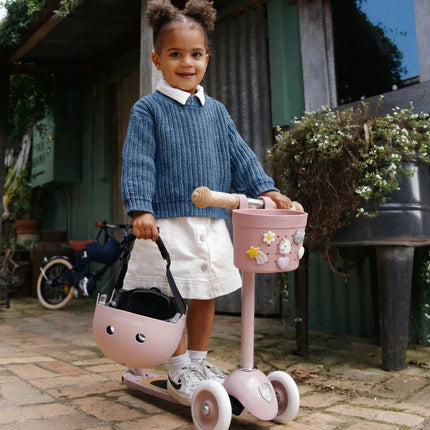 Banwood Kinderstep- en Fietsmandje Pin & Ride Dusty Rose koop je bij Babywinkel
