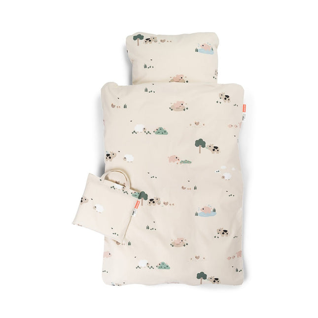 Done by Deer Dekbedovertrek Peuter Tiny Farm Beige 70X100Cm koop je bij Babywinkel