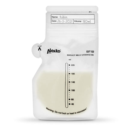 Alecto Moedermelk Bewaarzakjes 220 Ml 100 St koop je bij Babywinkel
