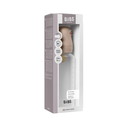 BIBS Flesspeen Rond Latex 1 Pack 270 Ml Medium Flow Blush koop je bij Babywinkel