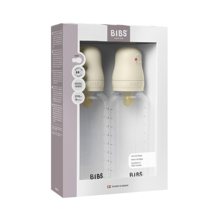 BIBS Flesspeen Rond Latex 2 Pack 270 Ml Medium Flow Ivory koop je bij Babywinkel