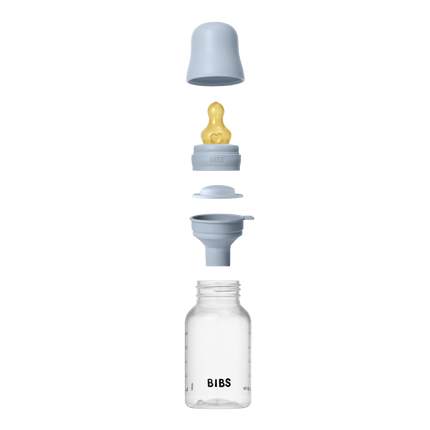 BIBS Babyfles Round Latex 150Ml Slow Flow Baby Blue koop je bij Babywinkel