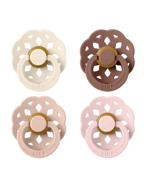 <tc>BIBS</tc> Spene Storlek 1 Boheme Elfenben/Blush/Woodchuck/Blossom 4st