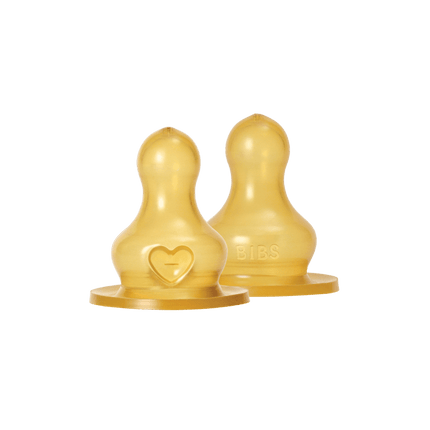 BIBS Flesspeen Rond Latex 2St Medium Flow koop je bij Babywinkel