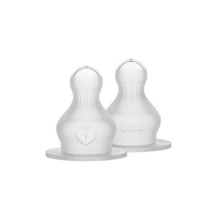 BIBS Flesspeen Rond Silicone 2St Fast Flow koop je bij Babywinkel