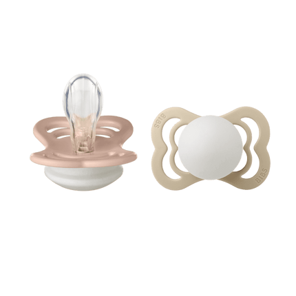 BIBS Speen Maat 1 Blush Night/Vanilla Night Supreme Silicone 2st koop je bij Babywinkel