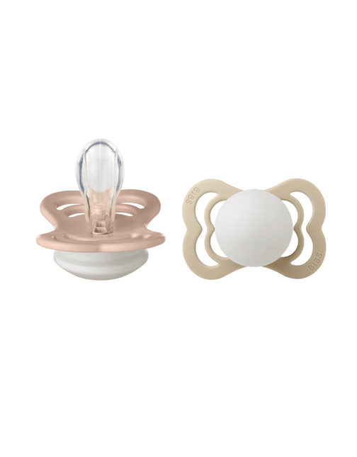 BIBS Speen Maat 1 Blush Night/Vanilla Night Supreme Silicone 2st koop je bij Babywinkel
