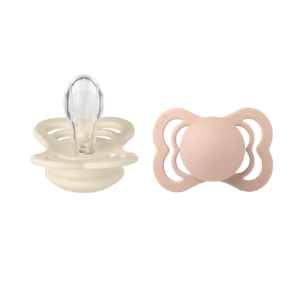 BIBS Speen Maat 1 Ivory/Blush Supreme Silicone 2st koop je bij Babywinkel