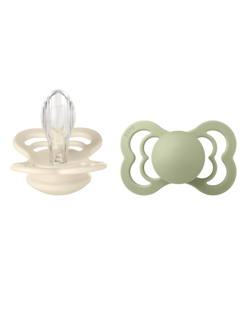 BIBS Speen Maat 1 Ivory/Sage Supreme Silicone 2st koop je bij Babywinkel