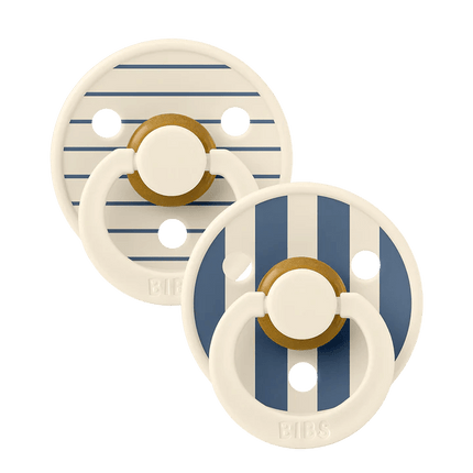 BIBS Speen Maat 1 Pin/Ivory Steel Blue 2St koop je bij Babywinkel