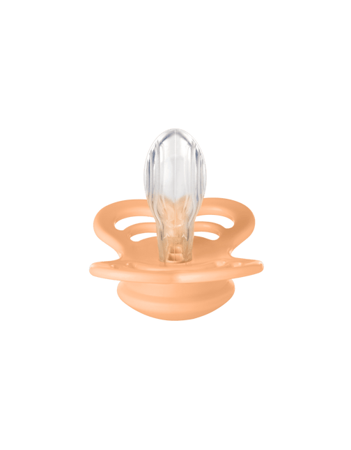 BIBS Speen Maat 1 Silicone Supreme Peach Sunset koop je bij Babywinkel