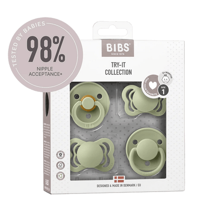BIBS Speen Maat 1 Testpakket Sage koop je bij Babywinkel