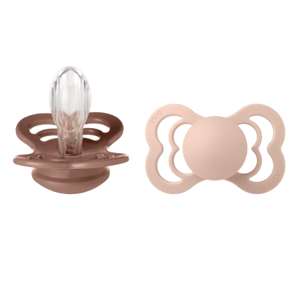 BIBS Speen Maat 1 Woodchuck/Blush Supreme Silicone 2st koop je bij Babywinkel