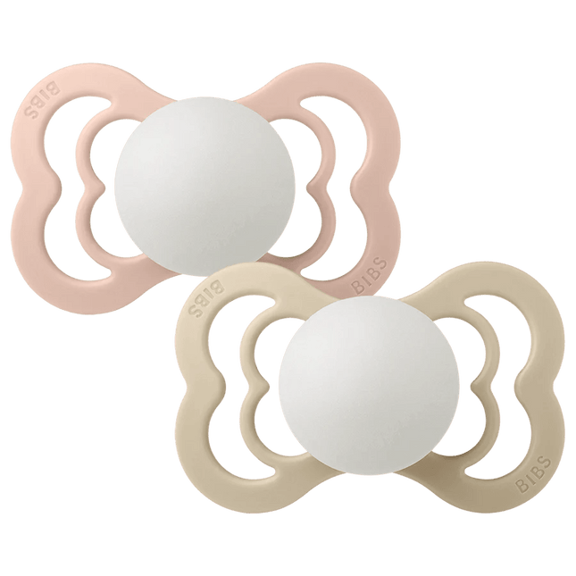 BIBS Speen Maat 2 Blush Night/Vanilla Night Supreme Silicone 2st koop je bij Babywinkel