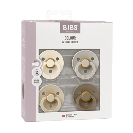 BIBS Speen Maat 2 Colour Ivory/Sand/Vanilla/Dark Oak 4St koop je bij Babywinkel