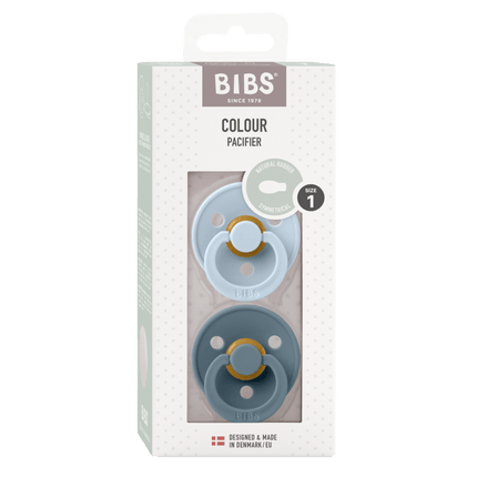 BIBS Speen Maat 2 Latex Symmetric Baby Blue/Petrol 2st koop je bij Babywinkel