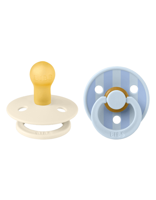 BIBS Speen Maat 2 Studio Colour Block Baby Blue Dusty Blue Mix 2St koop je bij Babywinkel