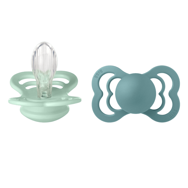 BIBS Speen Maat 2 Supreme 2 - Pack Silicone Nordic Mint/Island Sea koop je bij Babywinkel