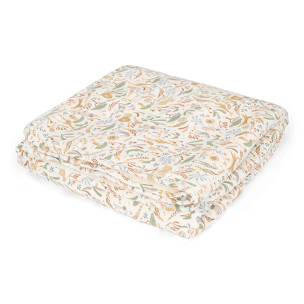 Little Dutch Spjälsängsfilt i fleece, Blooming Safari