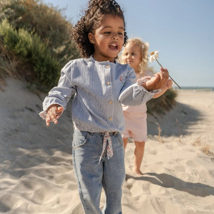 Blouse lange mouw Denim Blue Stripe koop je bij Babywinkel
