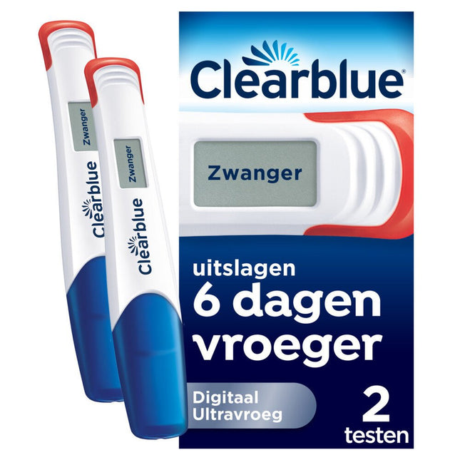 Clearblue Zwangerschapstest Digitaal Ultravroeg 2 stuks koop je bij Babywinkel