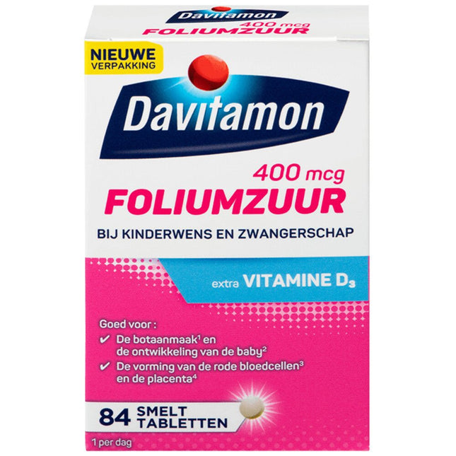 Davitamon Zwangerschapsvitamines Foliumzuur met Vitamine D3 koop je bij Babywinkel