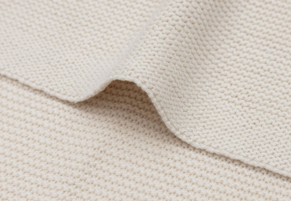 Jollein Ledikantdeken Basic Knit/ Oatmeal 100X150Cm koop je bij Babywinkel