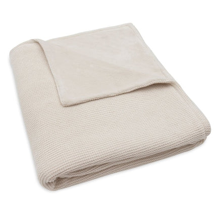 Jollein Ledikantdeken Basic Knit Oatmeal/Velvet 100X150Cm koop je bij Babywinkel