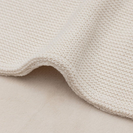 Jollein Ledikantdeken Basic Knit Oatmeal/Velvet 100X150Cm koop je bij Babywinkel